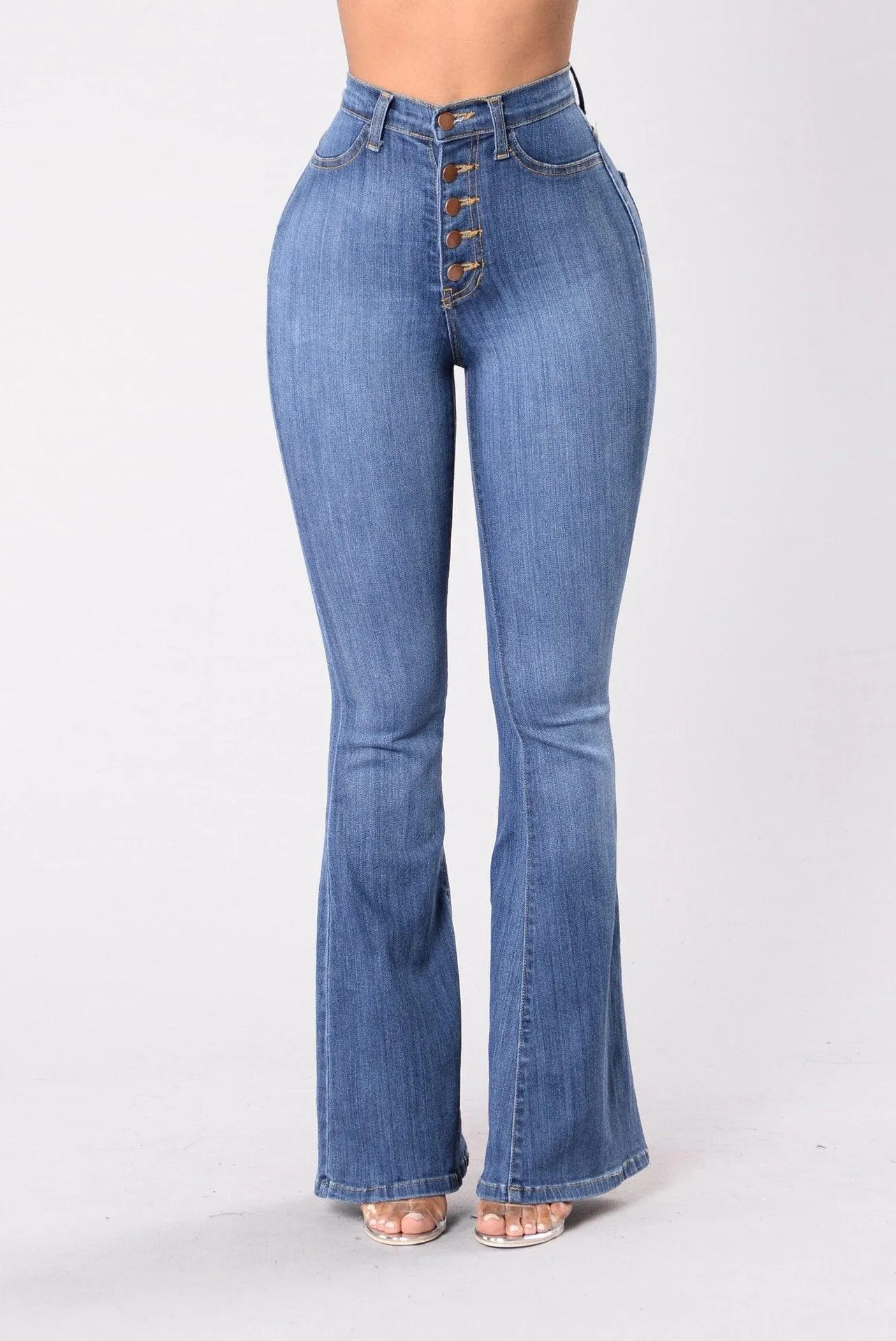 THE BUTTON-UP FLARE JEANS