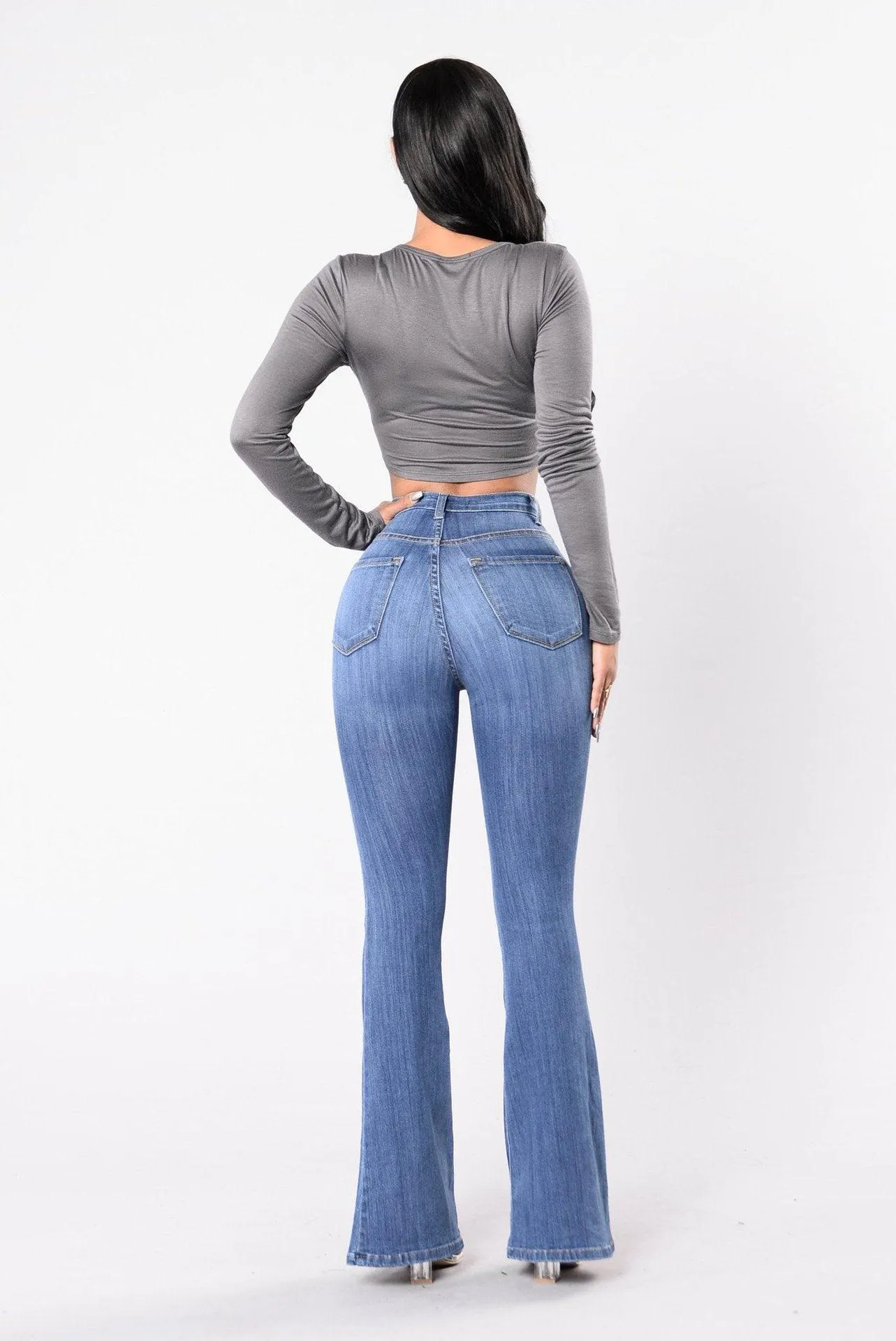 THE BUTTON-UP FLARE JEANS