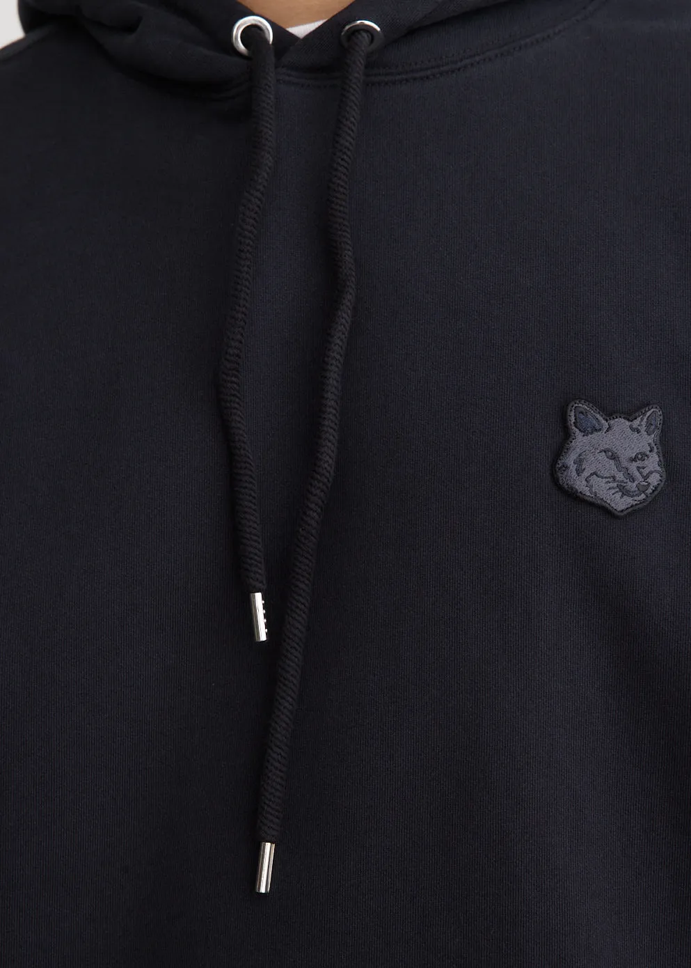 Tonal Fox Head Patch Oversized Hoodie