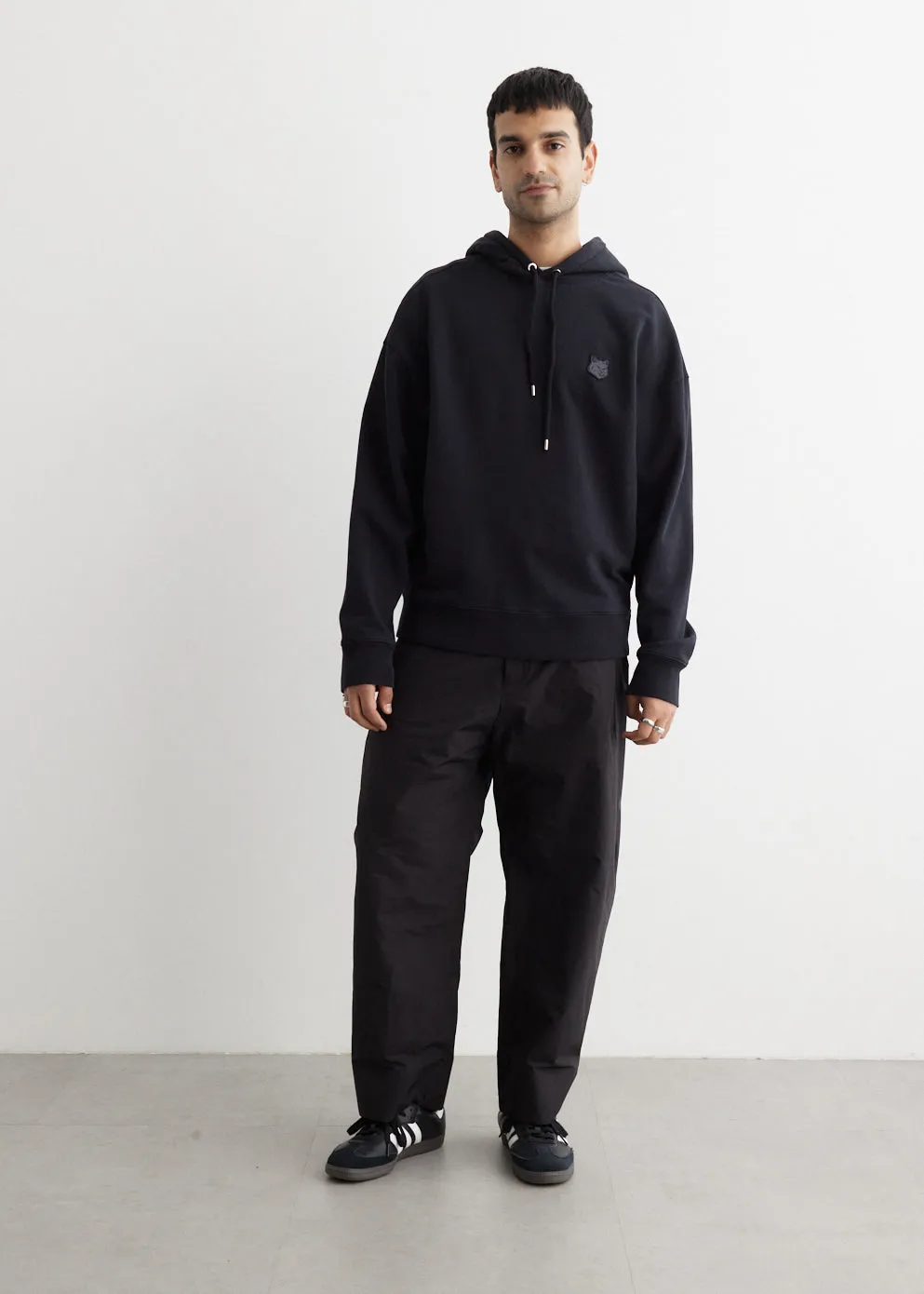 Tonal Fox Head Patch Oversized Hoodie