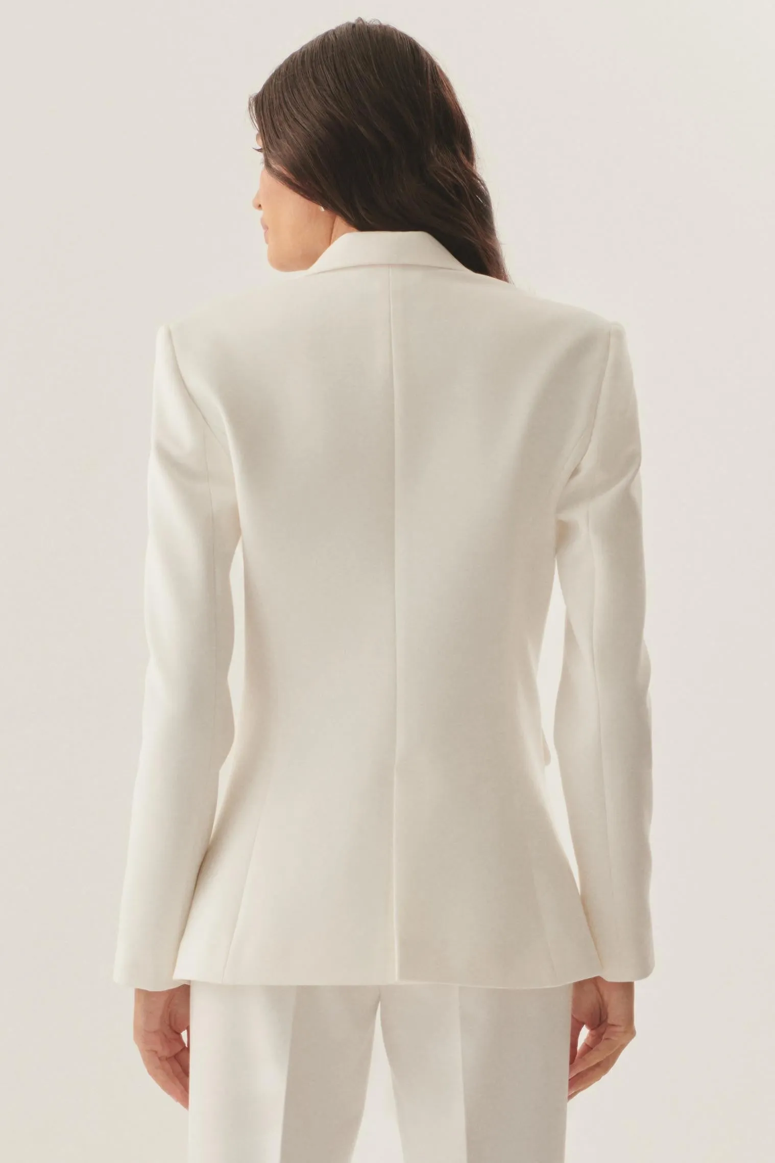 White Golden Button Tailored Blazer