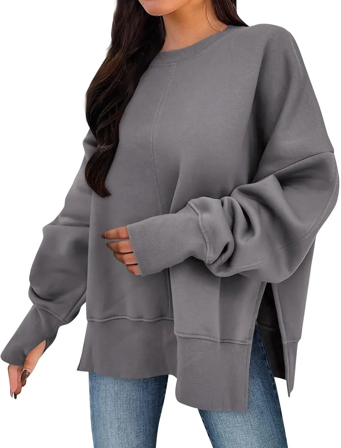 Womens Oversized Hoodies Fleece Thumb Hole Sweatshirts Long Sleeve Sweaters Pullover Fall Outfits with Pocket