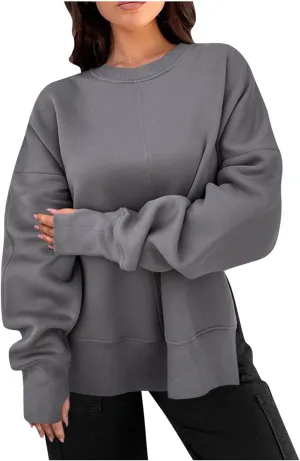 Womens Oversized Hoodies Fleece Thumb Hole Sweatshirts Long Sleeve Sweaters Pullover Fall Outfits with Pocket