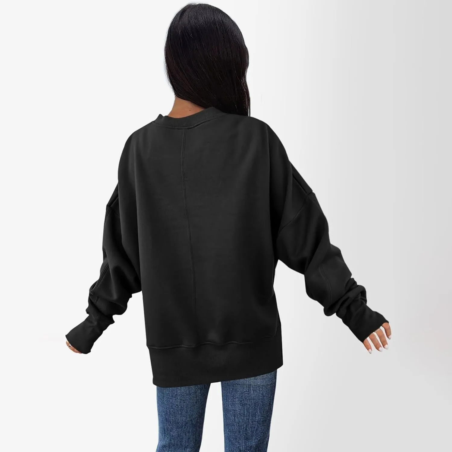 Womens Oversized Hoodies Fleece Thumb Hole Sweatshirts Long Sleeve Sweaters Pullover Fall Outfits with Pocket