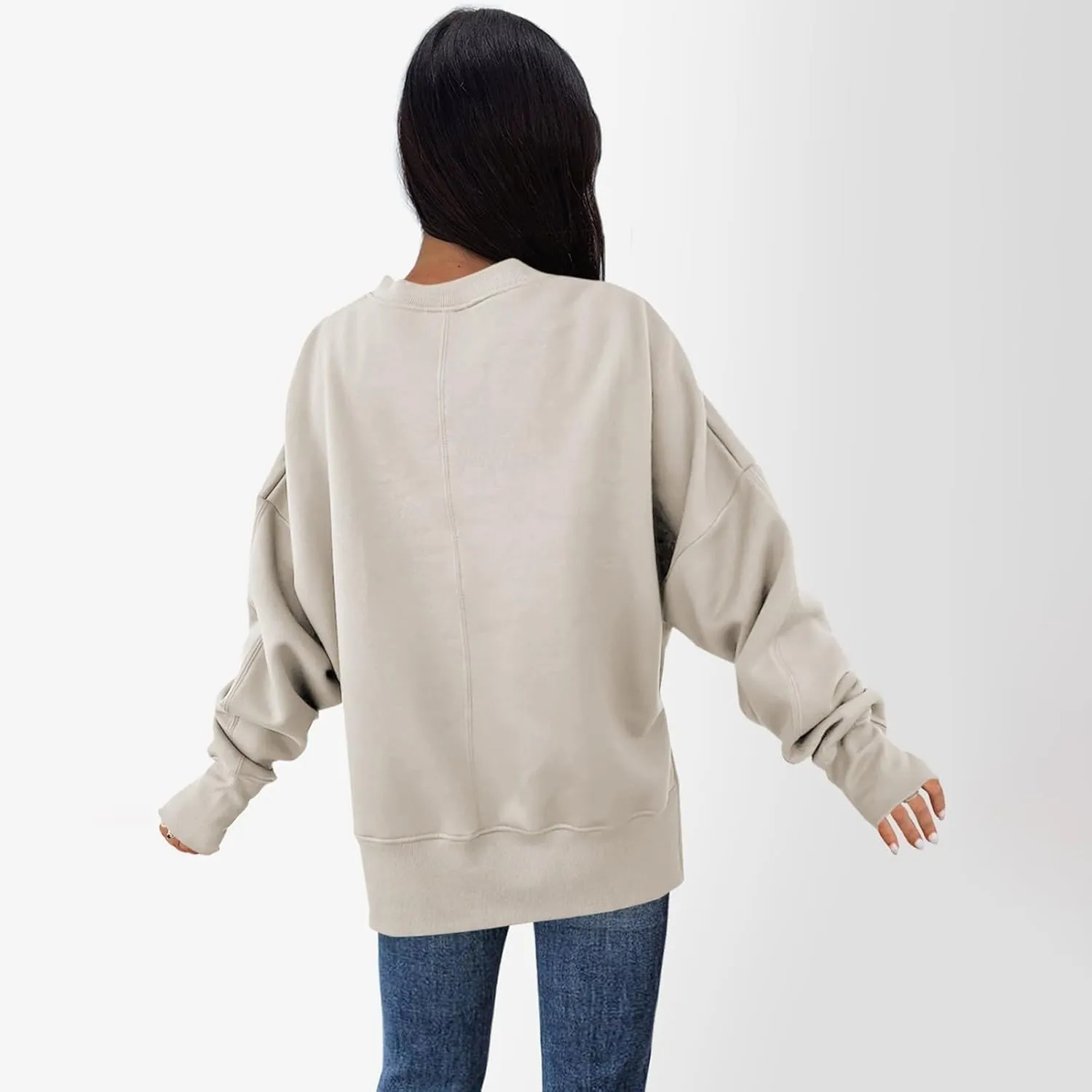 Womens Oversized Hoodies Fleece Thumb Hole Sweatshirts Long Sleeve Sweaters Pullover Fall Outfits with Pocket