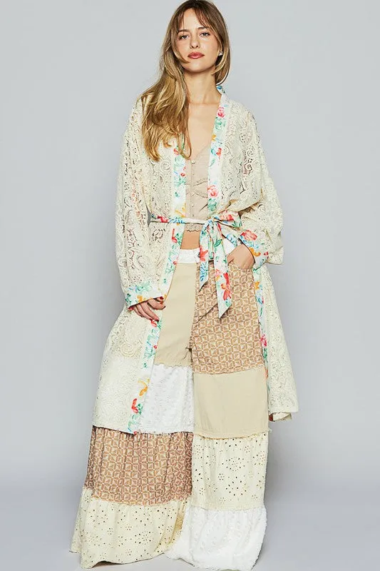 Wrapped In Lace Natural Floral Cardigan