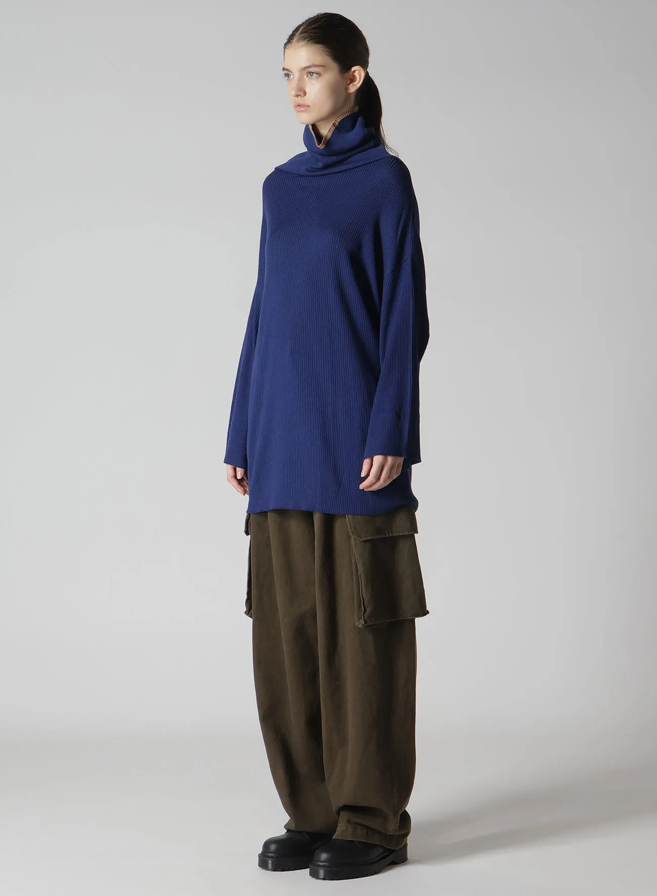 Y's  JOHN SMEDLEY BOTTLE NECK RIBBED KNIT