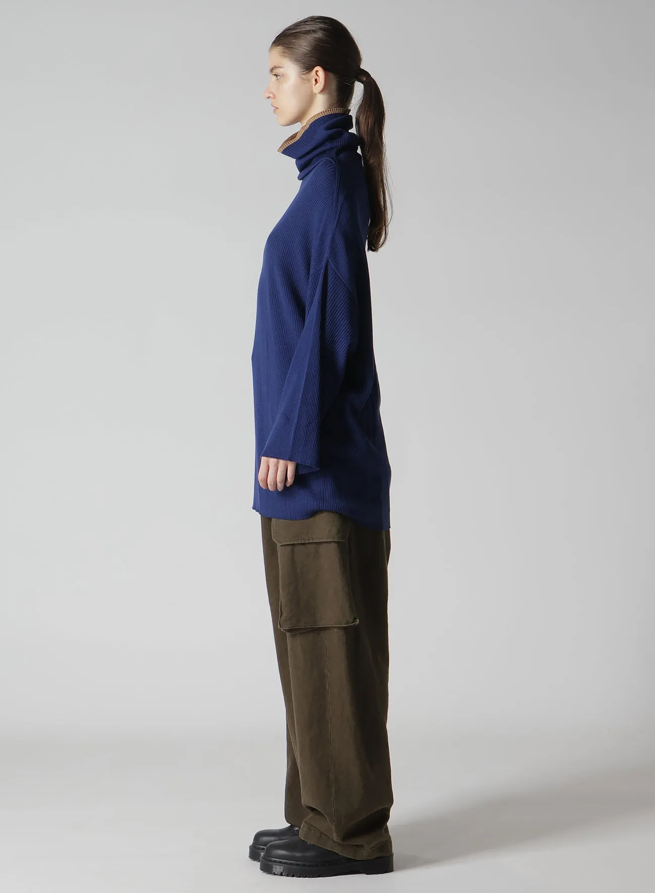 Y's  JOHN SMEDLEY BOTTLE NECK RIBBED KNIT