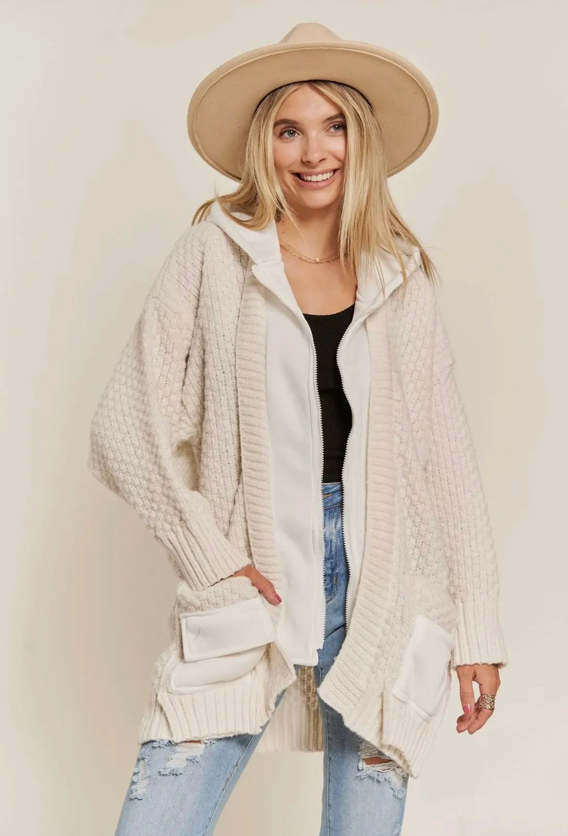 ZIP IT UP WHITE NEO INSERT POCKET KNIT J